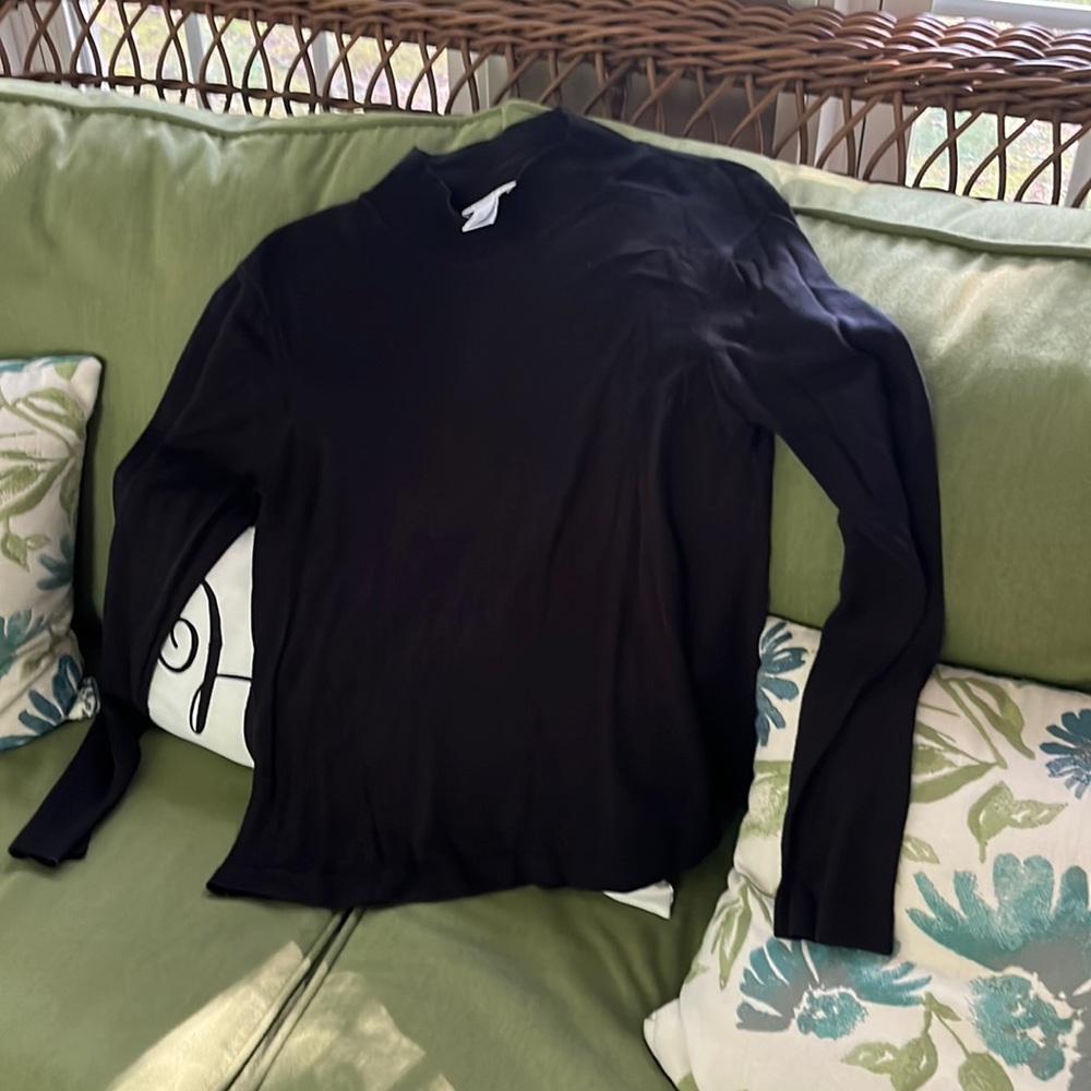 Talbots long sleeve black blouse